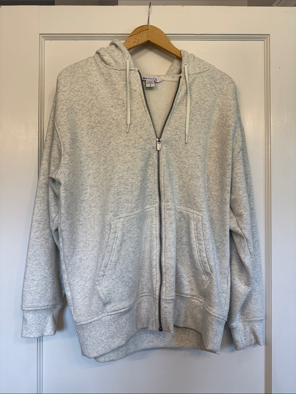 Athleta Light Heather Gray Zip Hoodie